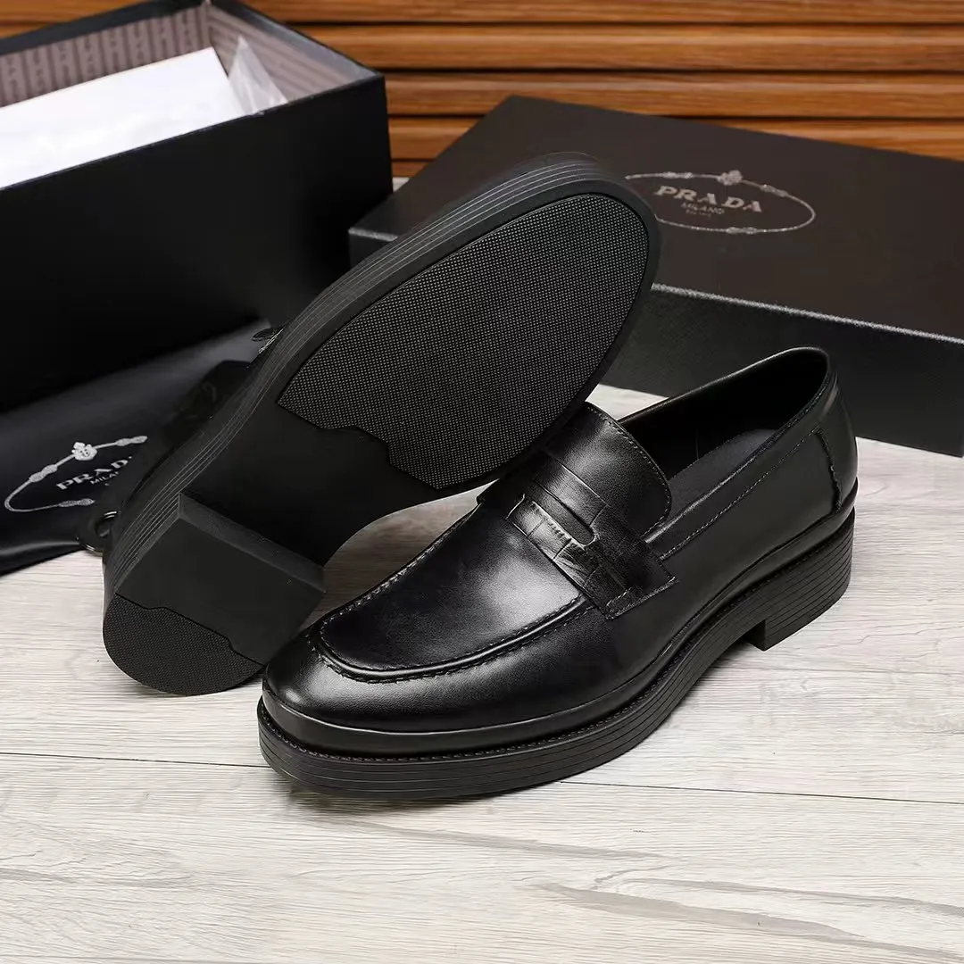 Men's shoes 💰540 💰💰🎩🎩【Prada】Counter 1:1⬆️original reproduction, absolute quality🆗original outsole, high-quality imported rubber, wear-resistant and non-slip, never degummed, upper material: imported first-layer cowhide➕anti-slip foam outsole, official website material, inner material: water-dyed 🐂leather lining, optional! Code number 38-45